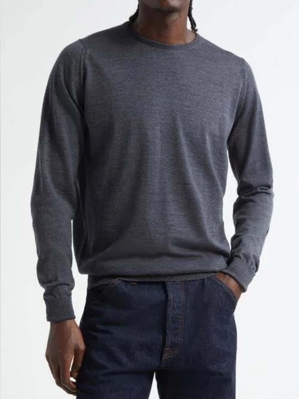 John Smedley Grey Wool Sweater